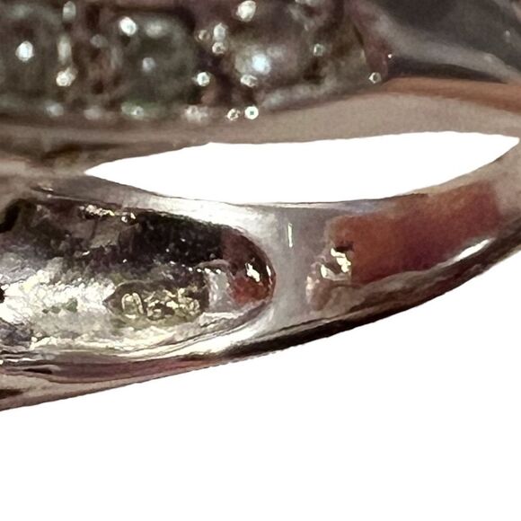 Genuine Ruby And White CZ Sterling Silver Ring Size 5.5 - Picture 6 of 9